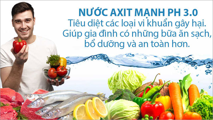 Nước axit mạnh có độ pH dưới 5.5 có khả năng diệt khuẩn hiệu quả