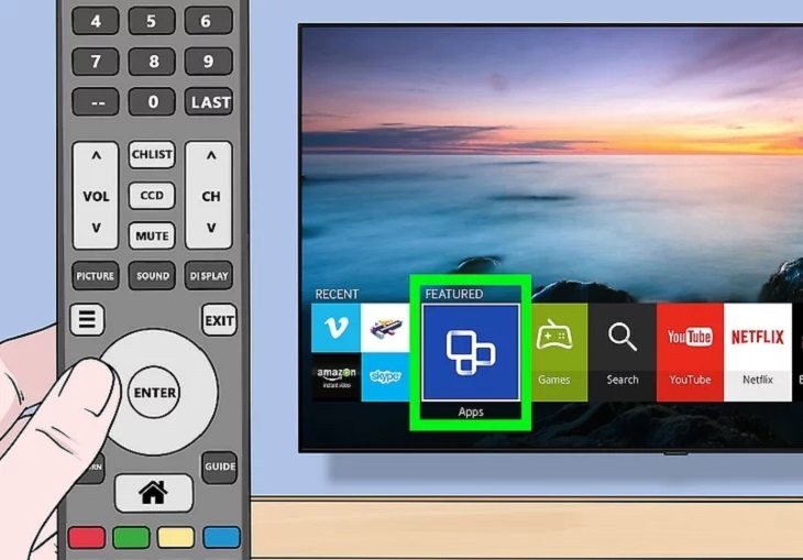 Hướng dẫn cách cài đặt các ứng dụng cho tivi Samsung, LG, Sony chi tiết > Chọn App