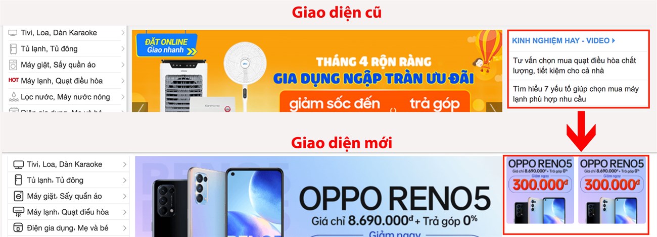 Thay thế chương trình khuyến mãi và video ở góc phải Thay thế chương trình khuyến mãi và video ở góc phải