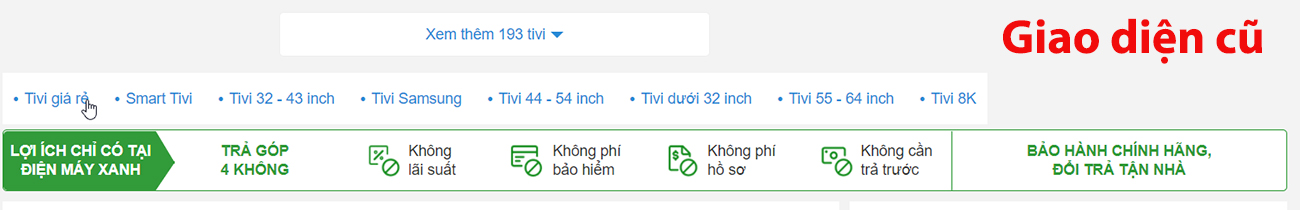 Phần lợi ích trong giao diện cũ bị lượt bỏ Phần lợi ích trong giao diện cũ bị lượt bỏ