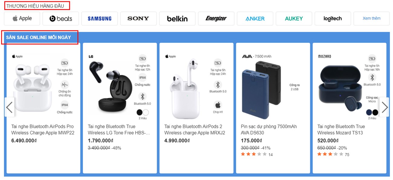 Thay đổi trong trang phụ kiện Thay đổi trong trang phụ kiện