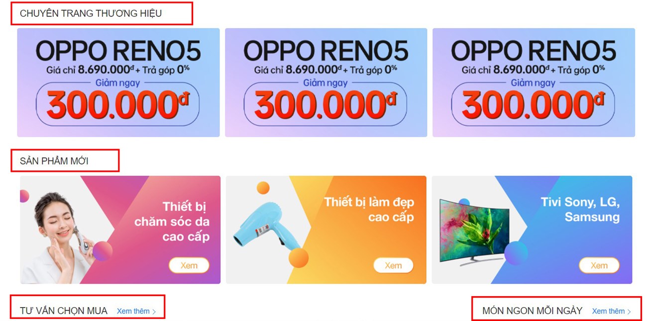 Giao diện website mới được hiển thị trên máy tính Giao diện website mới được hiển thị trên máy tính