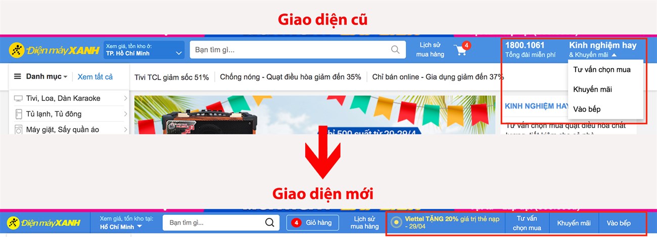 Vị trí các chuyên mục ở phần đầu trang Vị trí các chuyên mục ở phần đầu trang