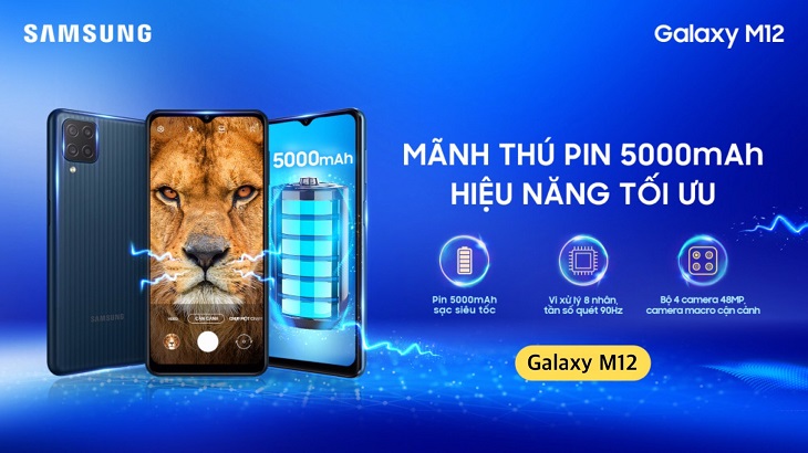 Samsung ra mắt điện thoại mãnh thú Galaxy M12: pin 5000mAh, bộ 4 camera đỉnh cao công nghệ > Điện thoại Galxay M12