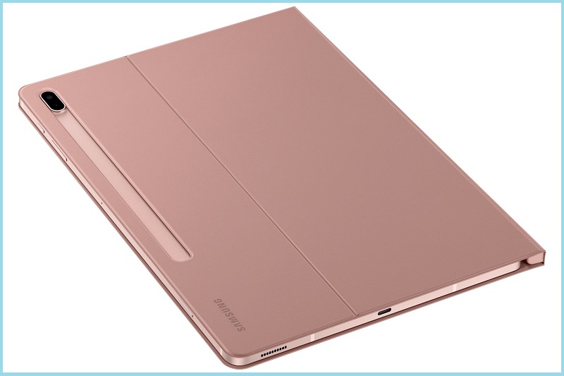 Máy tính bảng Samsung Galaxy Tab S7 Lite xuất hiện sắc nét thông qua bộ ốp lưng với thiết kế cạnh phẳng, hỗ trợ bút S Pen