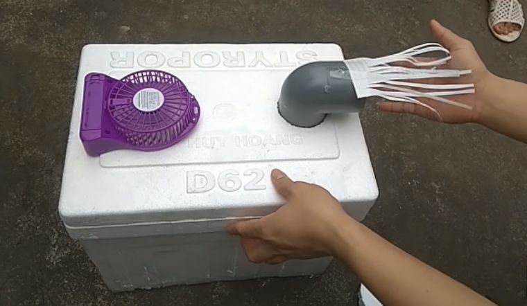 Tự làm quạt điều hòa bằng thùng xốp đơn giản mà mát lạnh bất ngờ