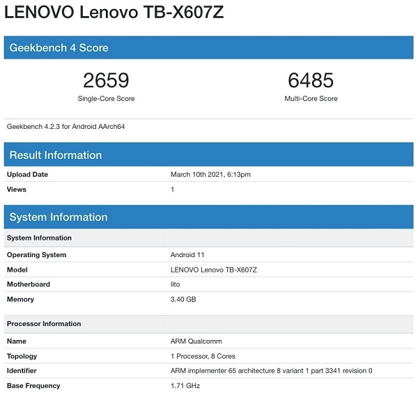Lenovo Tab M10 5G lộ cấu hình cùng điểm số sức mạnh ấn tượng trên nền tảng Geekbench, dự kiến là có giá phải chăng