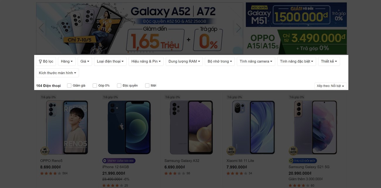 Thanh bộ lọc 'thần thánh' trên giao diện mới. Thanh bộ lọc 'thần thánh' trên giao diện mới.