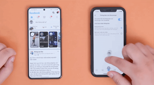 Dù ở trên Android (bên trái) hay iOS (bên phải) thì chúng ta vẫn có thể di chuyển bong bóng chat xung quanh màn hình. (Nguồn: Vật Vờ Studio).
