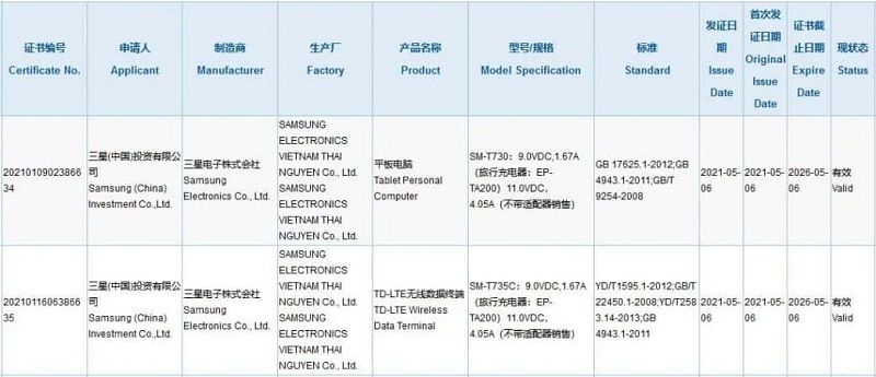 Galaxy Tab S7 Lite rò rỉ trên chứng nhận 3C: Sạc nhanh 44W, hỗ trợ 5G