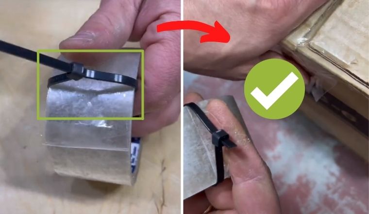Mẹo làm đồ cắt băng keo cực nhanh và dễ chỉ với một sợi dây rút