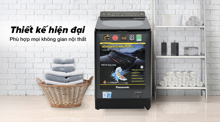 Máy giặt ​Panasonic Inveter FD125V1BV có thiết kế nhỏ gọn, sang trọng và hiện đại