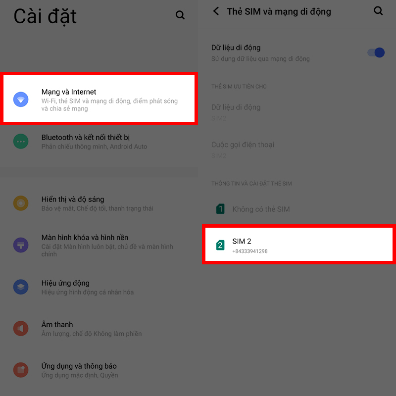 Bật 5G Vivi V21 5G 