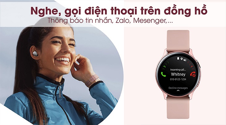 Samsung Galaxy Watch Active 2 40mm viền nhôm dây silicone hồng