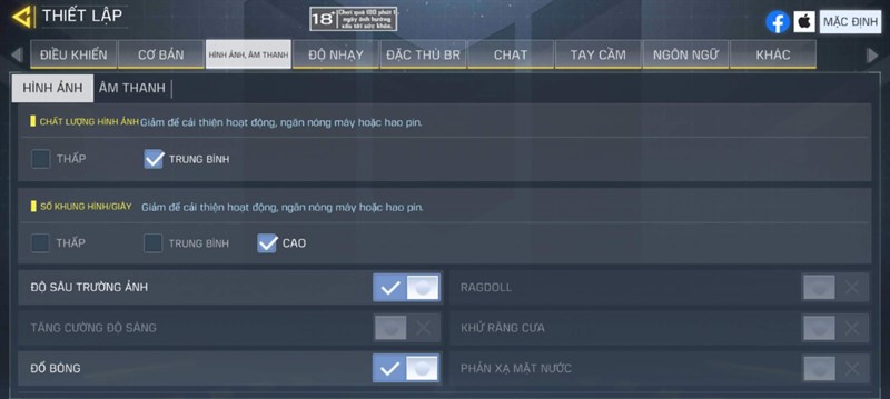 Thiết lập Call Of Duty Mobile
