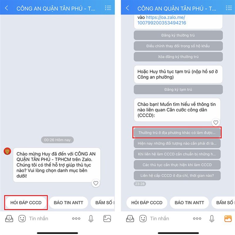 cách làm Căn cước công dân bằng Zalo