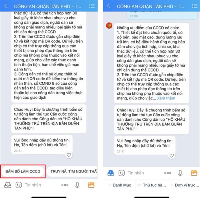 cách làm Căn cước công dân bằng Zalo