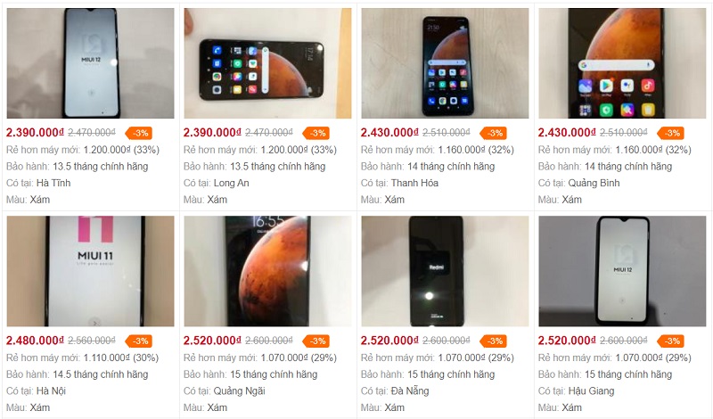 Top 5 smartphone Xiaomi Redmi 9 Series hàng cũ giá rẻ nhất tại TGDĐ