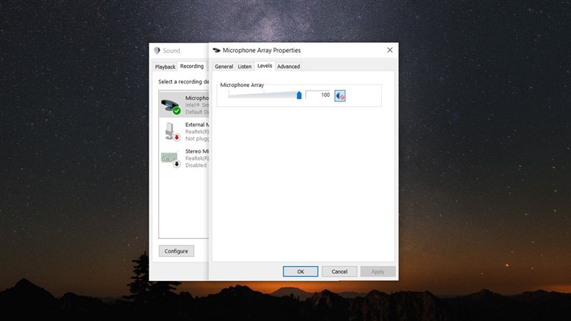tăng âm lượng Microphone trên Windows 10