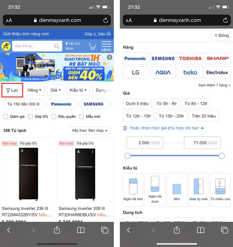 Cach-loc-san-pham-tren-website-Dien-may-XANH-moi