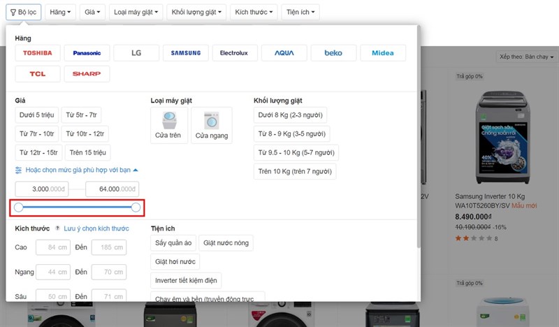 Cach-loc-san-pham-tren-website-Dien-may-XANH-moi
