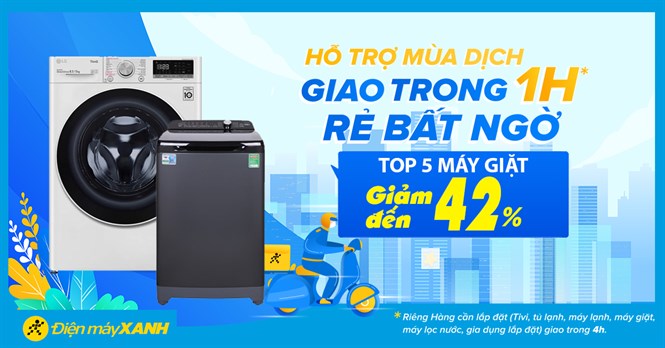 Khuyến mãi SỐC, top 10 máy giặt giảm đến 33%, giao nhanh 4h. Mua ngay!