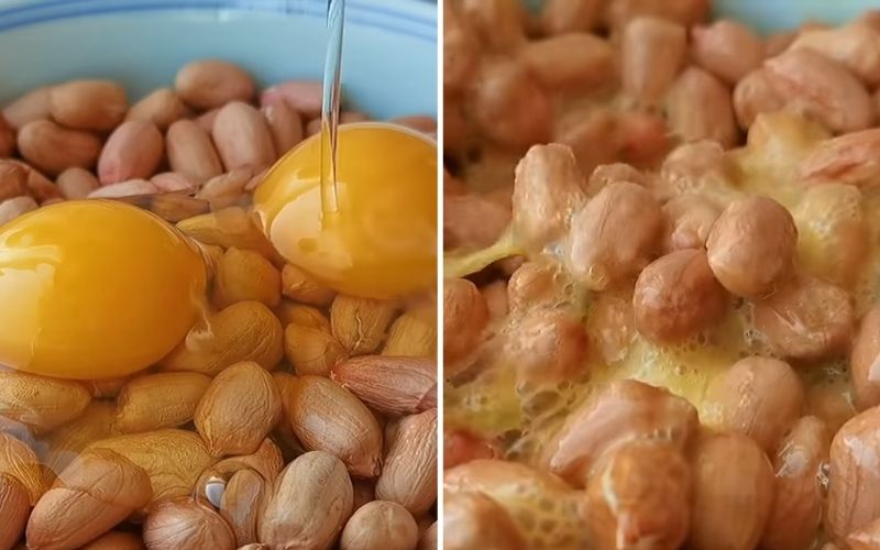 Làm snack đậu phộng thơm ngon giòn rụm chỉ với 2 quả trứng gà