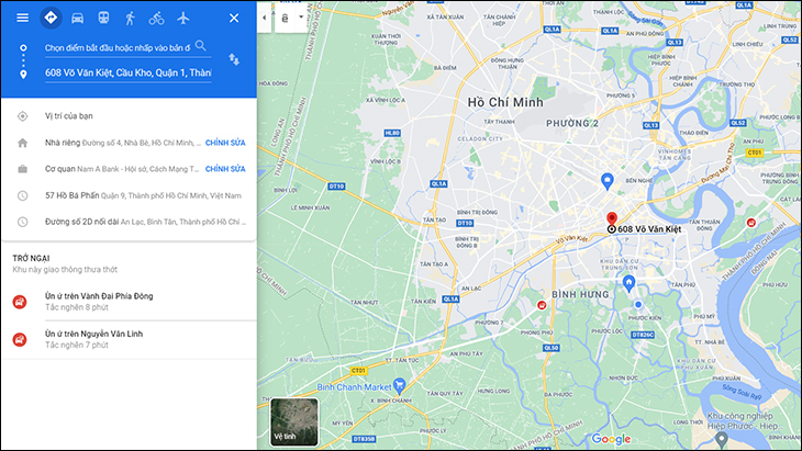 Cửa sổ Google hiện ra với vị trí của điểm giao dịch