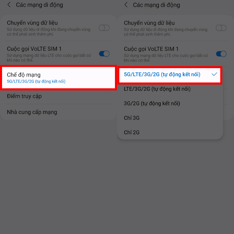 Ưu tiên 5G Ưu tiên 5G