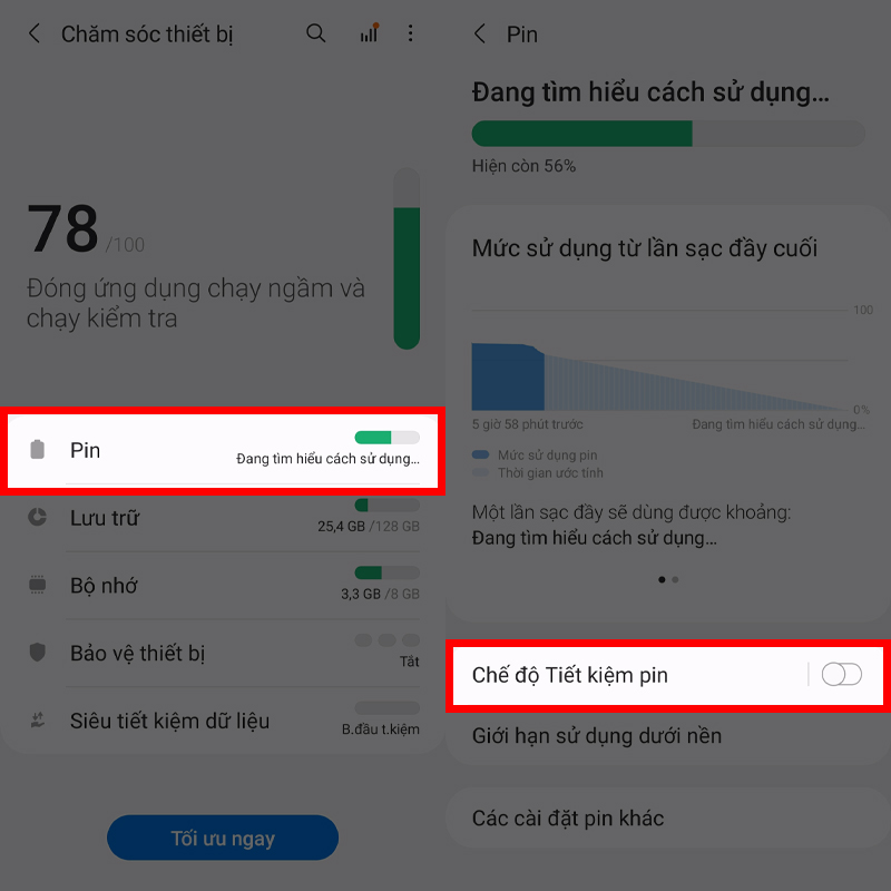 Sử dụng 5G khi ở chế độ tiết kiệm pin Sử dụng 5G khi ở chế độ tiết kiệm pin