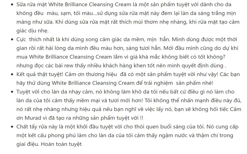 Đánh giá của khách hàng từng sử dụng