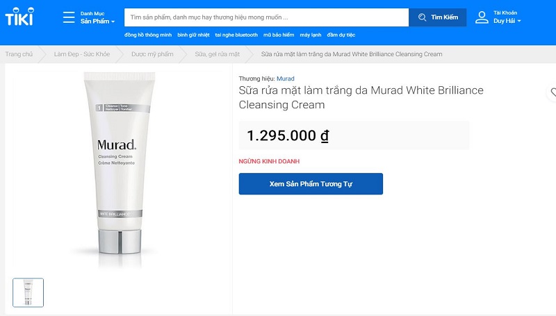 Mua kem sữa rửa mặt Murad White Brilliance Cleansing Cream ở đâu? Giá bao nhiêu?