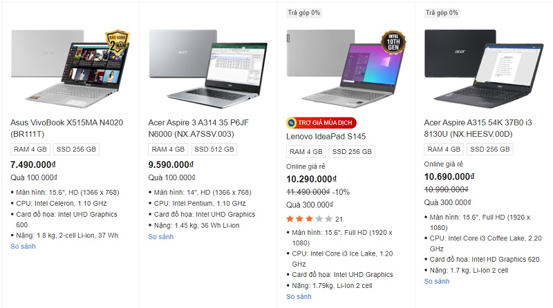 Tư vấn cho bạn mua laptop giá dưới 10 triệu, rẻ vậy liệu dùng có ngon