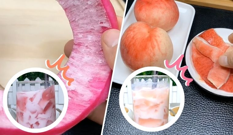 Nấu vỏ đào và vỏ thanh long lên có ngay món thạch thơm giòn mát lạnh