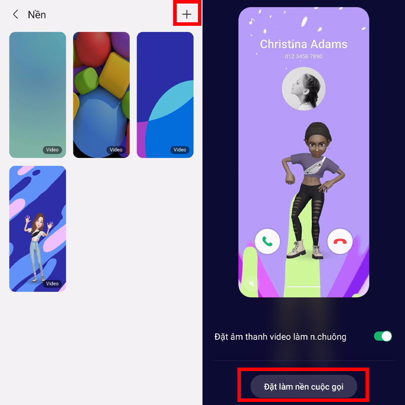Đặt hình nền cuộc gọi Đặt hình nền cuộc gọi