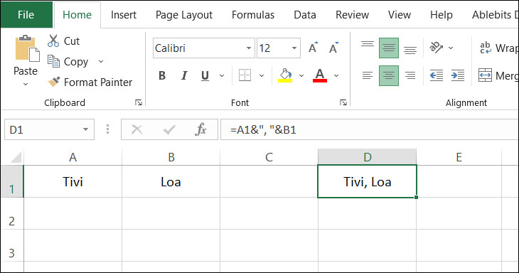 Kết quả tương tự như khi sử dụng hàm CONCATENATE