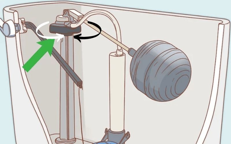 Cách chỉnh phao nước bồn cầu dạng piston nhựa