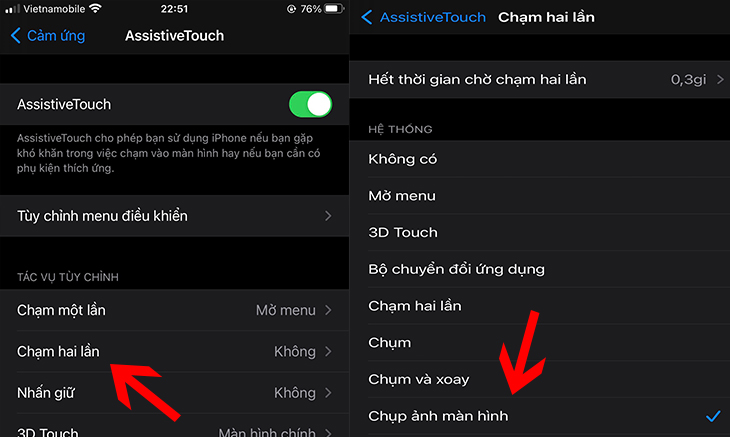 Sử dụng nút Home ảo hai chạm để chụp màn hình iPhone