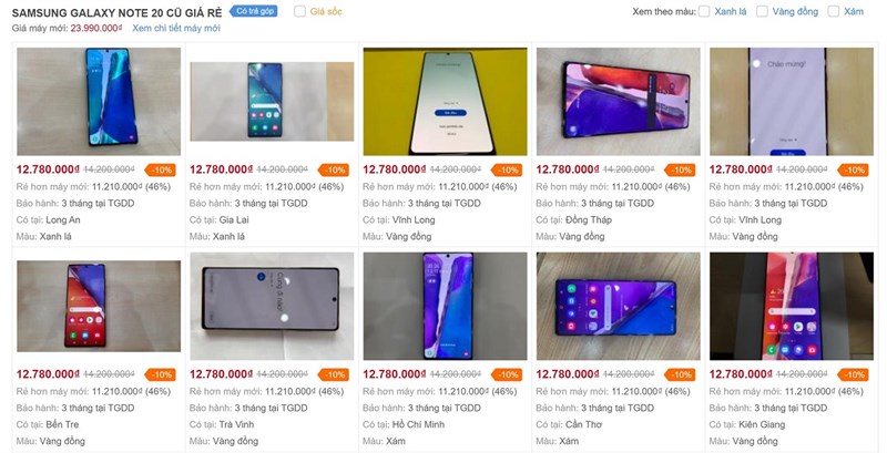 GALAXY NOTE 20 ULTRA CŨ GIÁ RẺ