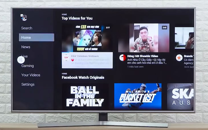 Cách tải, cài đặt Facebook Watch xem video trên Smart Tivi > Tab Home