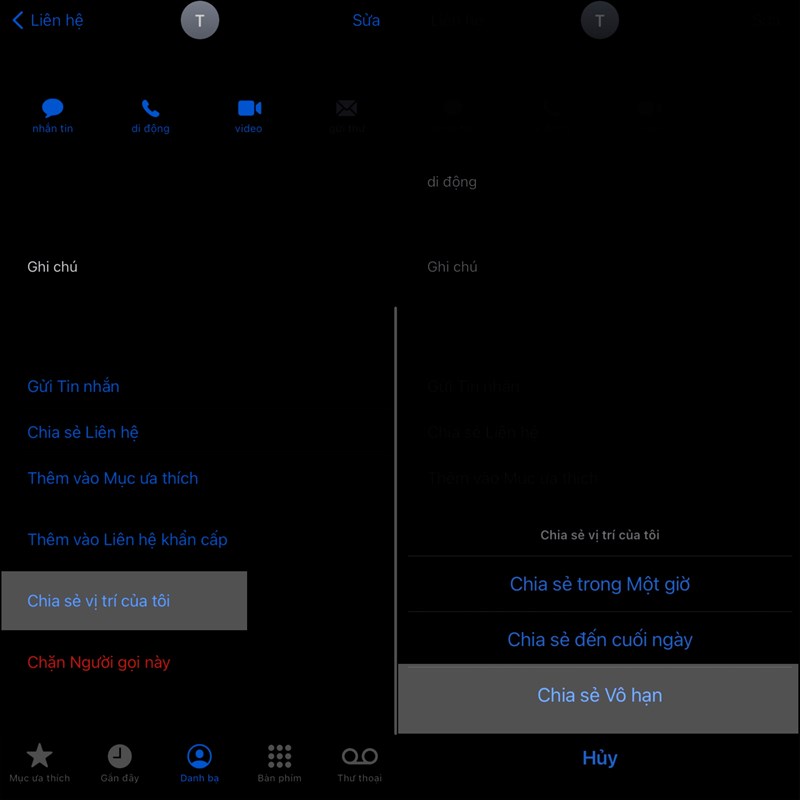 vị trí của bạn bè