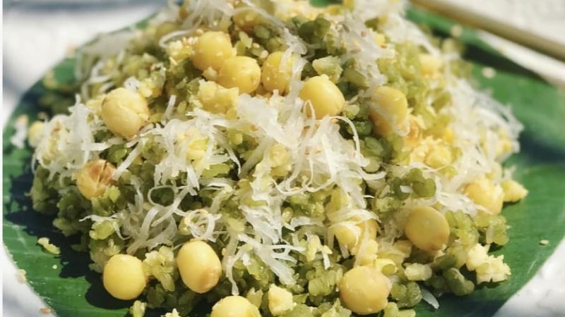 Cách nấu xôi cốm dẻo thơm hạt sen đậu xanh chuẩn vị hà nội