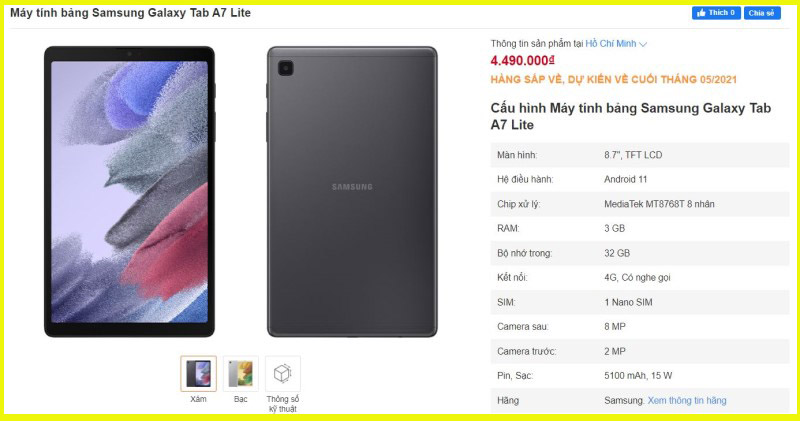 GALAXY TAB A7 LITE