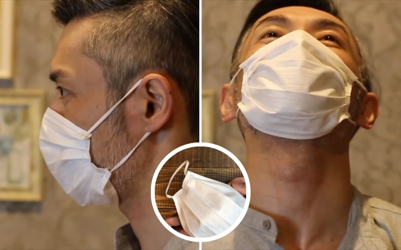 Với 4 góc được bấm lại giúp tăng độ khít của khẩu trang khi đeo Với 4 góc được bấm lại giúp tăng độ khít của khẩu trang khi đeo