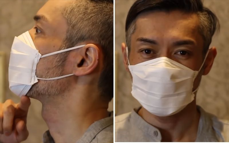 Khẩu trang đã trở nên vừa khít và ôm sát vào khuôn mặt Khẩu trang đã trở nên vừa khít và ôm sát vào khuôn mặt