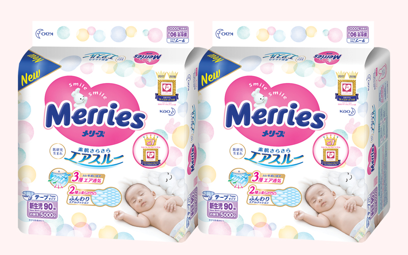 Bỉm tã dán dành cho trẻ sơ sinh Merries Size Newborn gói 96 miếng  Medigo