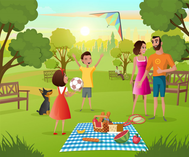 Ảnh minh họa gia đình đi picnic cùng nhau Ảnh minh họa gia đình đi picnic cùng nhau