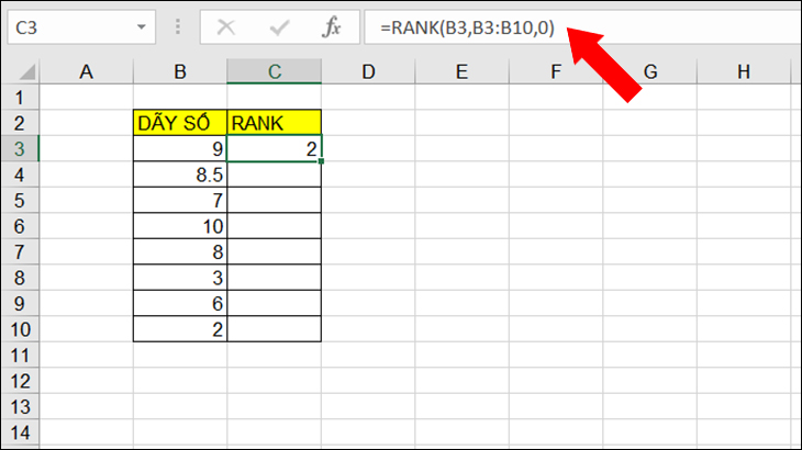 Hàm Rank trong Excel: Cách xếp hạng đơn giản nhất có ví dụ