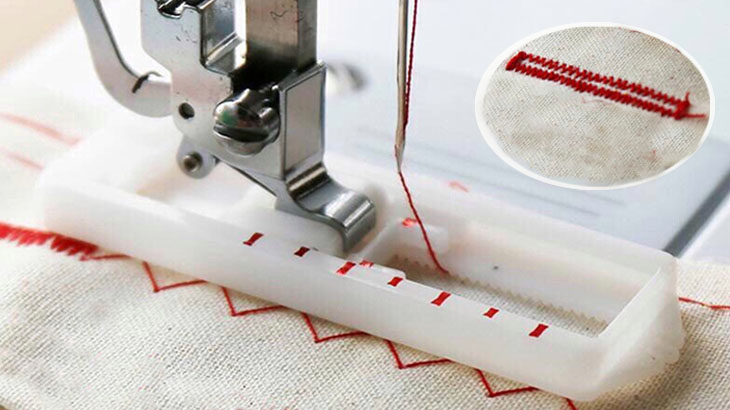 How to make a 1-step, 4-step button on a sewing machine