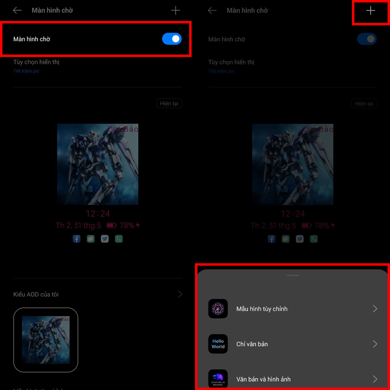 Tùy chỉnh Always on Display Tùy chỉnh Always on Display